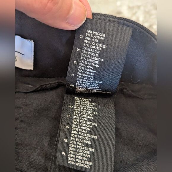 & Other Stories Black Trousers Wide Mwt Straight High Waisted dress Pants Size 2 - Picture 5 of 9